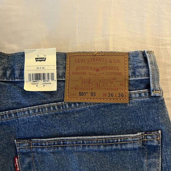 Levi’s Men’s 501 ‘93 Big E Straight Fit Jeans Size 36X36 Medium Blue 798300167 - Picture 8 of 8